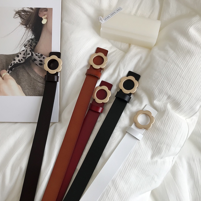 Thắt Lưng Da Khóa Kim Loại Đơn Giản Thời Trang Cho Nữ