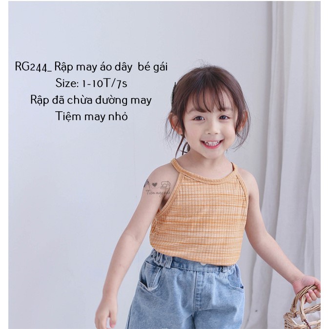 RG244_Rập giấy may áo dây bé gái