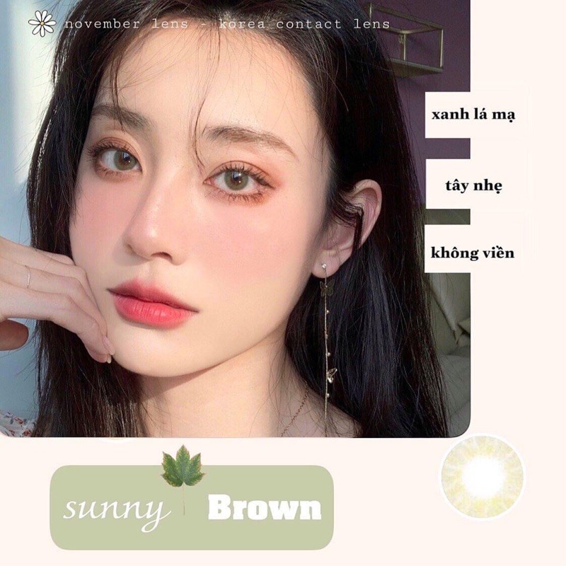 KÍNH ÁP TRÒNG SUNNY BROWN | Nâu tây ánh xanh lá mạ | BigBuy360 - bigbuy360.vn