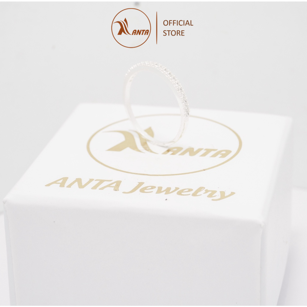 Nhẫn bạc 925 ANTA Jewelry đính đá đẹp, đơn giản Sparking Line ATJ9022