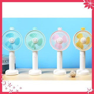 [HOT] Quạt Mini tích điện tiện lợi có giá để điện thoại nhiều tác dụng cầm tay hoặc để bàn Hình Dứa (50)