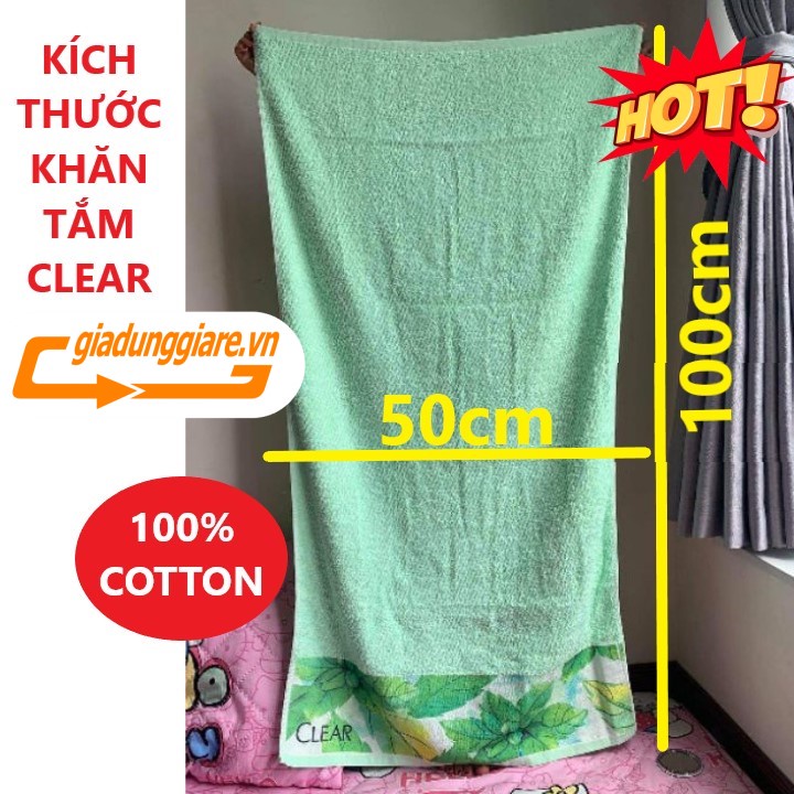 KHĂN TẮM CLEAR ( 50 x 100cm Mầu Xanh ) hàng cao cấp 100% cotton khăn quấn mềm mại thấm hút tốt - giadunggiare.vn