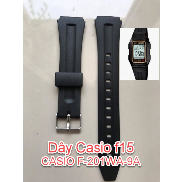 Dây đồng hồ F15, Casioo F-201WA-9A