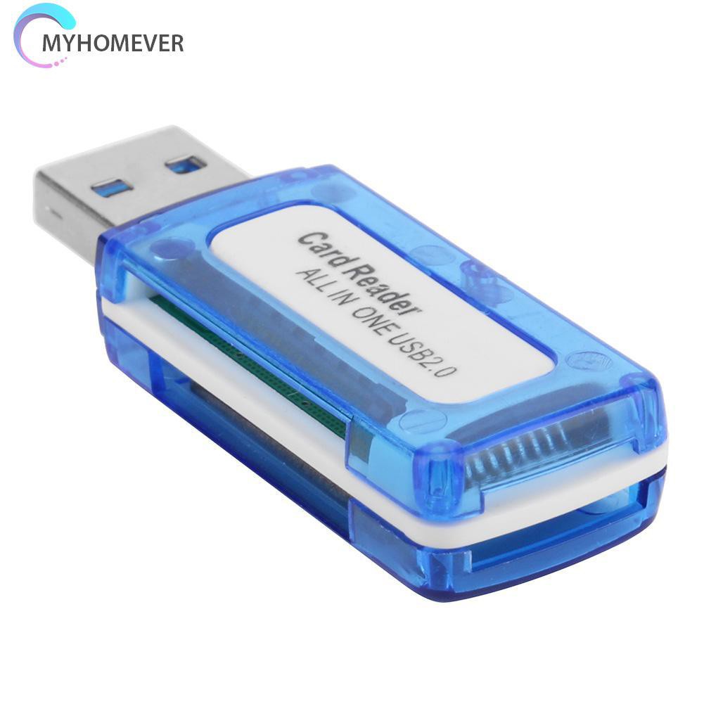 myhomever 4 in 1 Memory Card Reader USB 2.0 All in One Cardreader for Micro SD TF M2