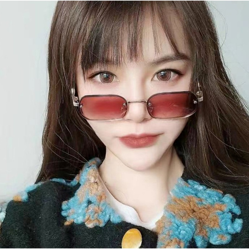(KIQI-FASHION) COD Kính Mát Thời Trang Hình Chữ Nhật Chống Tia Uv400 Chất Lượng Cao