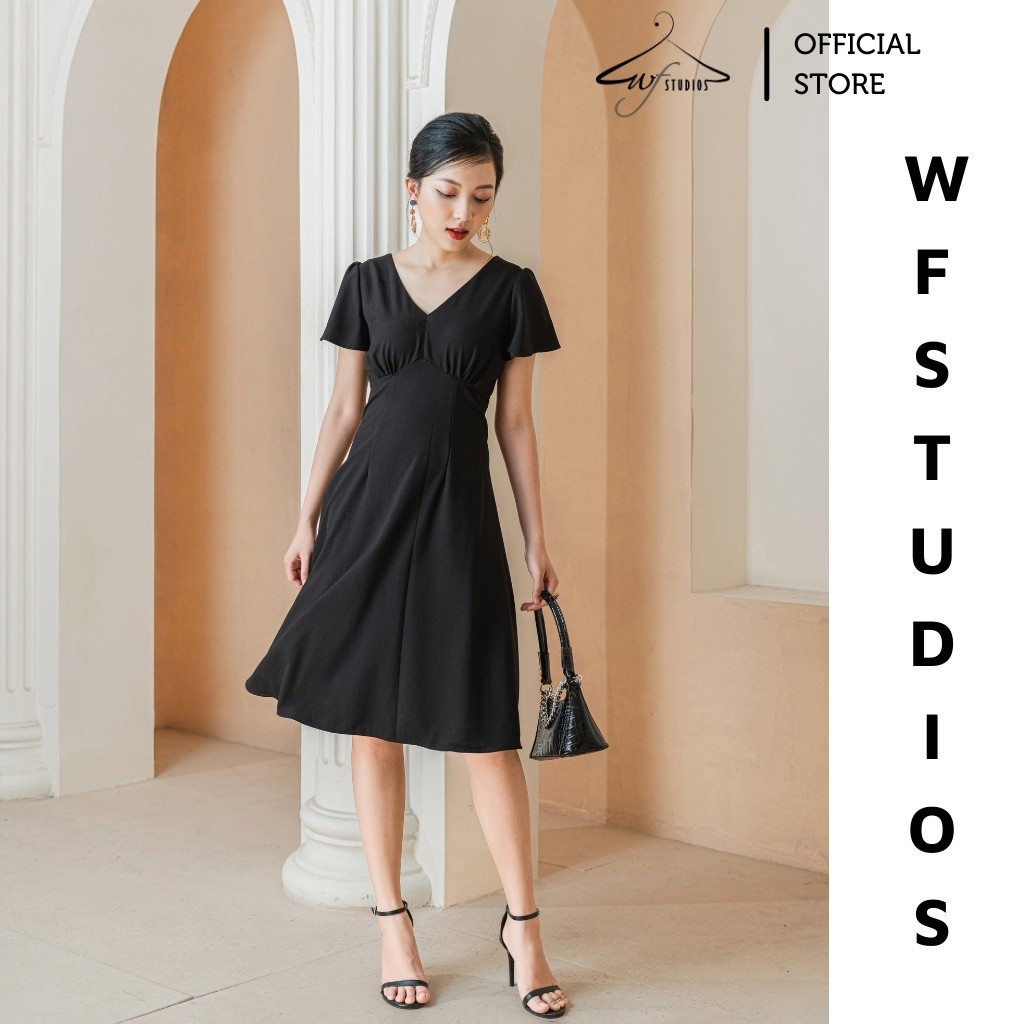 Váy cổ V tay loe Rosalie Dress - V04 - wfstudios