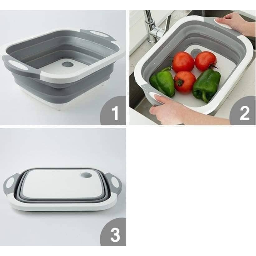 Chậu thớt đa năng gấp gọn tiện dụng 3 trong 1