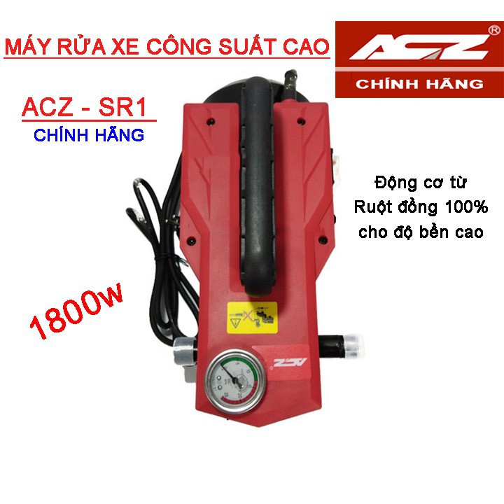 Máy rửa xe ACZ 1800W, Máy rửa xe mini ACZ - RS1 (đỏ).