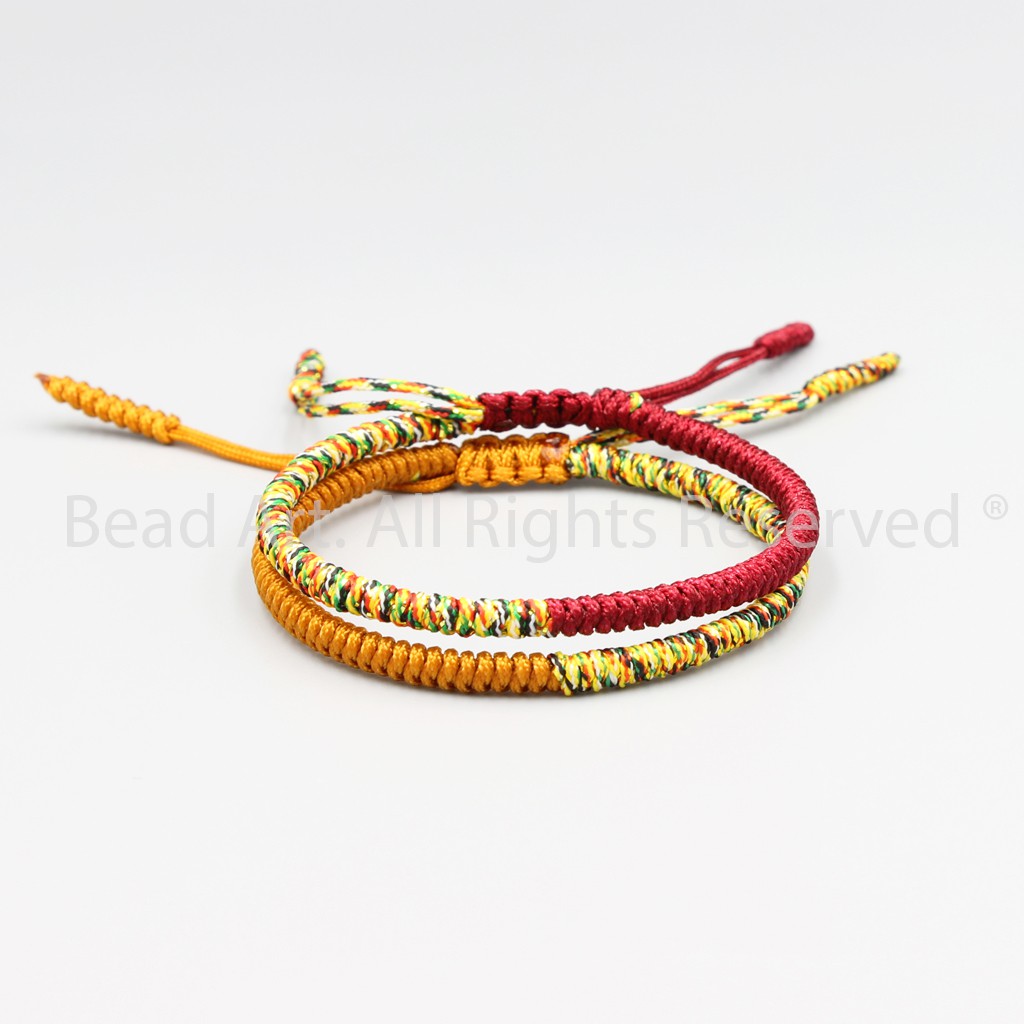Combo 2 Vòng Tay Dây Ngũ Sắc Thắt Chỉ Màu Tibet Handmade, Vòng Tay Phong Thuỷ, Chuỗi Hạt S48 - Bead Art