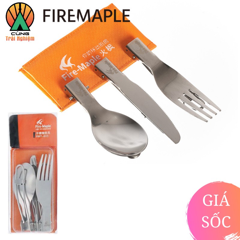 COMBO Muỗng Nĩa Dao Gấp Gọn 3 Trong 1 Fire Maple FMT-803 Nhỏ Gọn Chuyên Dụng Cho Du Lịch, Dã Ngoại Cắm Trại