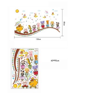 Decal dán tường mẫu đàn thú vui vẻ