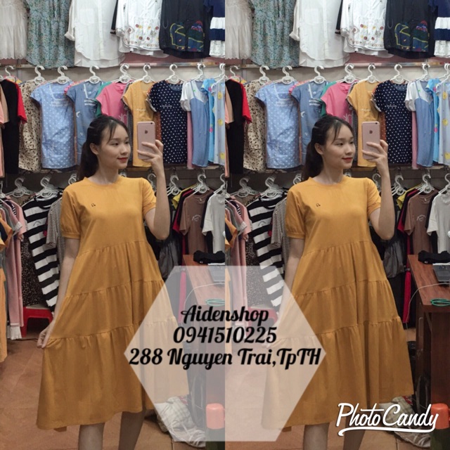 VÁY BẦU DÁNG DÀI chất cotton mát mùa hè