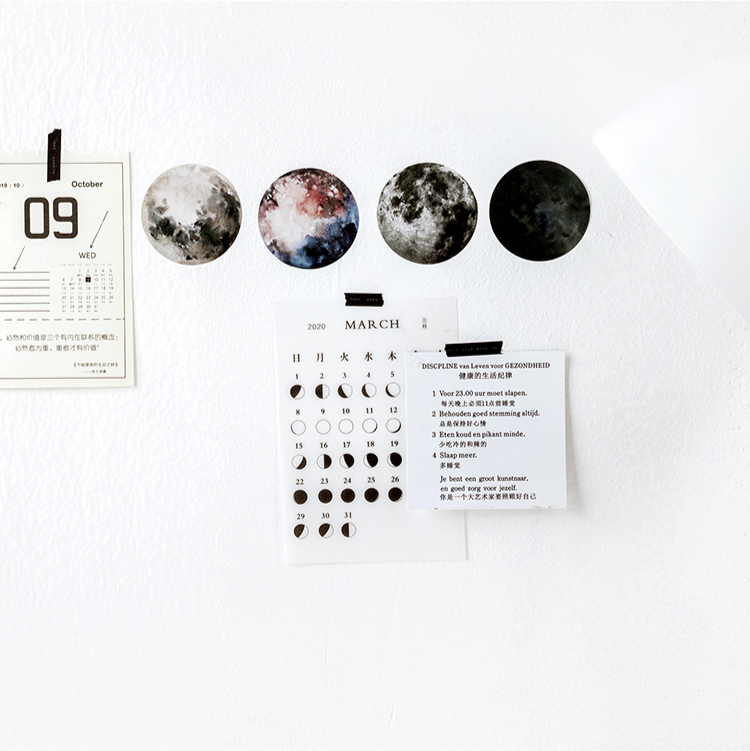 Set 46 miếng dán mặt trăng hình trang trí dễ thương