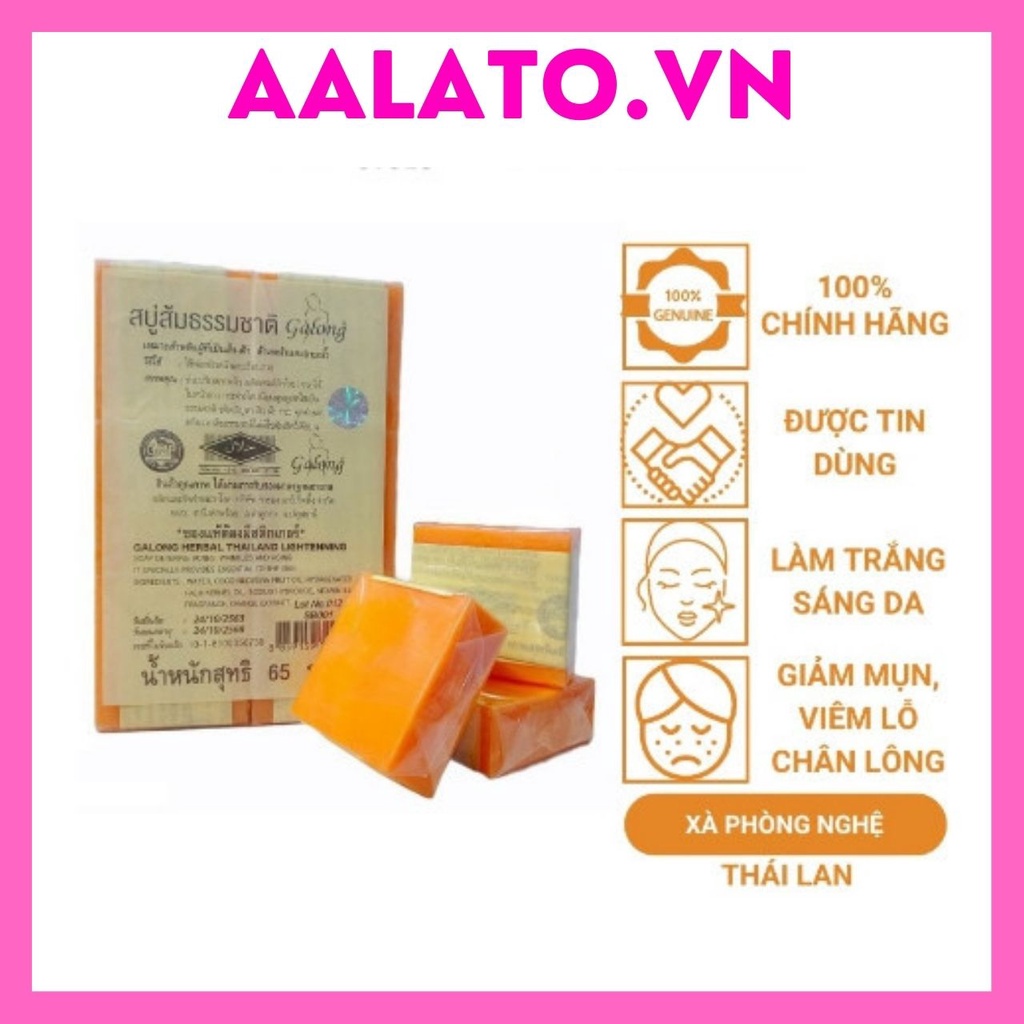 Xà phòng Nghệ Thái Lan, Soap xà bông nghệ cam trắng da giảm mụn thâm sạch nhờn hiệu quả