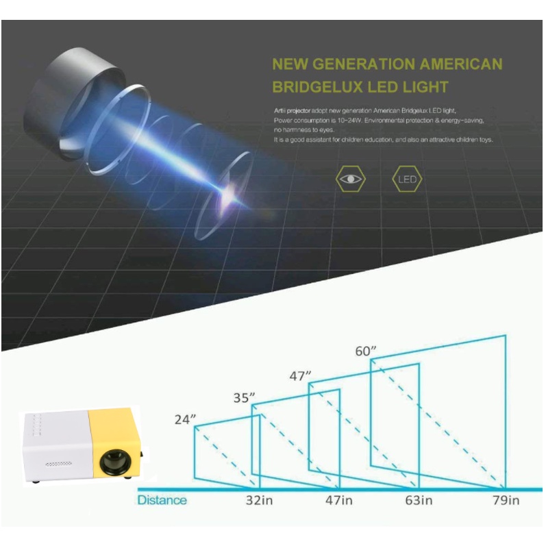 Máy Chiếu Đèn LED Mini Thông Minh LED project Full HD 1080p Cao Cấp Phiên Bản Mới