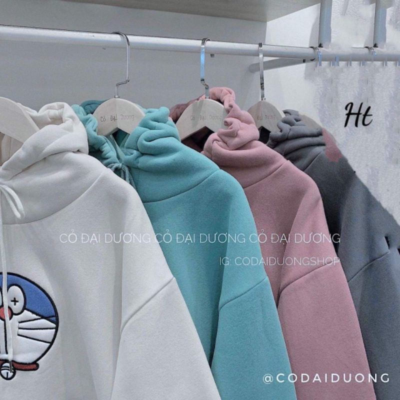 Áo hoodie siêu cute đoraemon và mẫu chữ bên áo