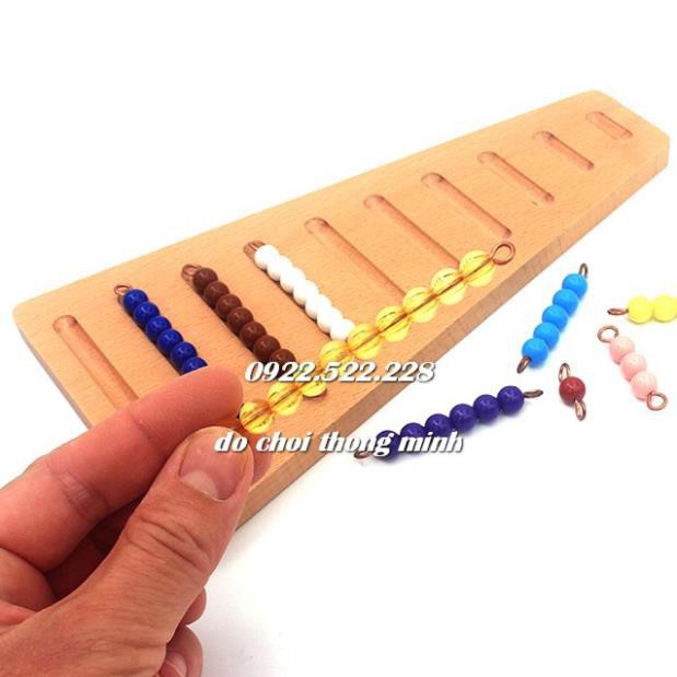 Bộ cườm 1-9 kèm khay đựng - Giáo cụ Montessori
