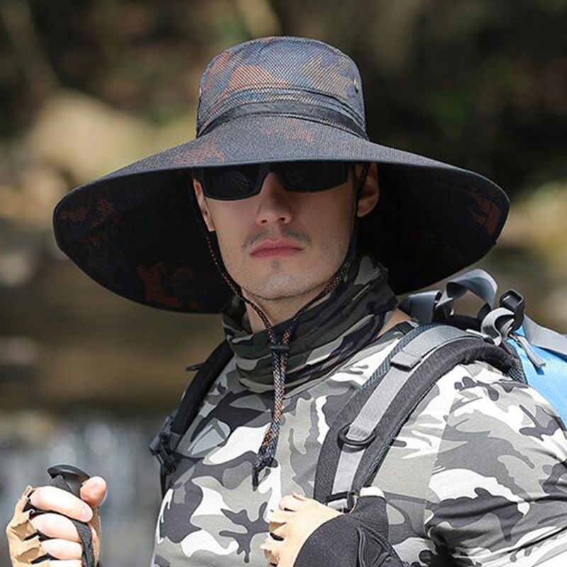 Mũ Tai Bèo Vành Lớn Bảo Vệ Chống Tia UV Chống Thấm Nước Họa Tiết Rằn Ri Tiện Lợi