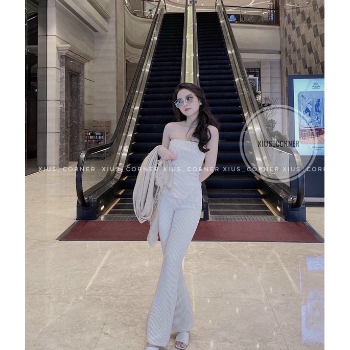 ÁO CÚP THUN GÂN + QUẦN LOE