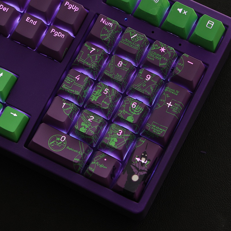 EVA-01 Keycaps Cherry Profile EVANGELION Anime PBT DYE SUB Bàn phím cơ học Keycap