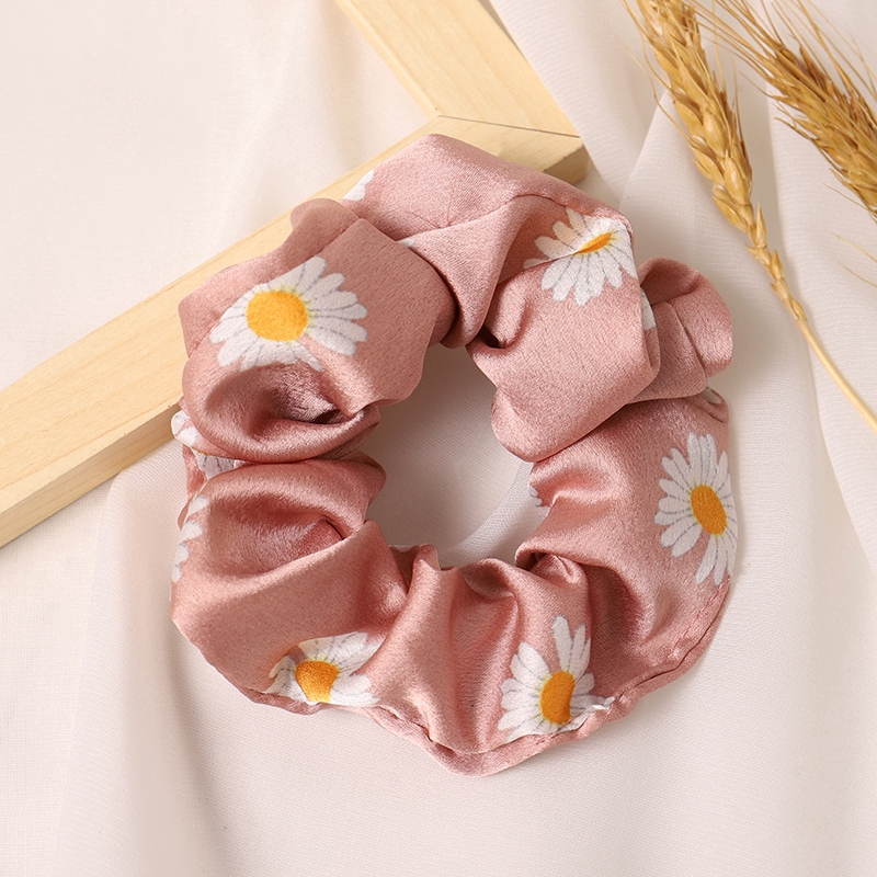 Thun Buộc Tóc In Hình Hoa Cúc Phong Cách Hàn Quốc