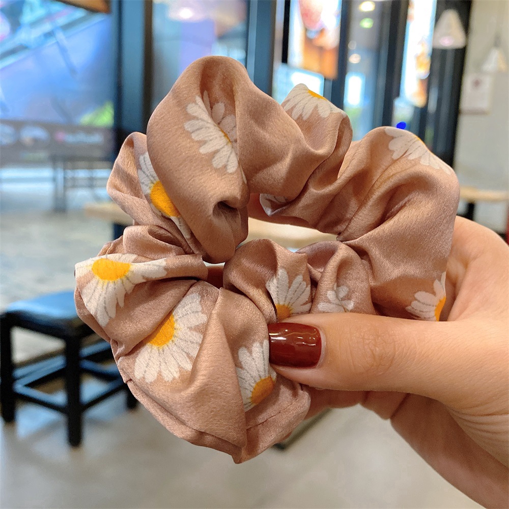 Thun Buộc Tóc In Hình Hoa Cúc Phong Cách Hàn Quốc