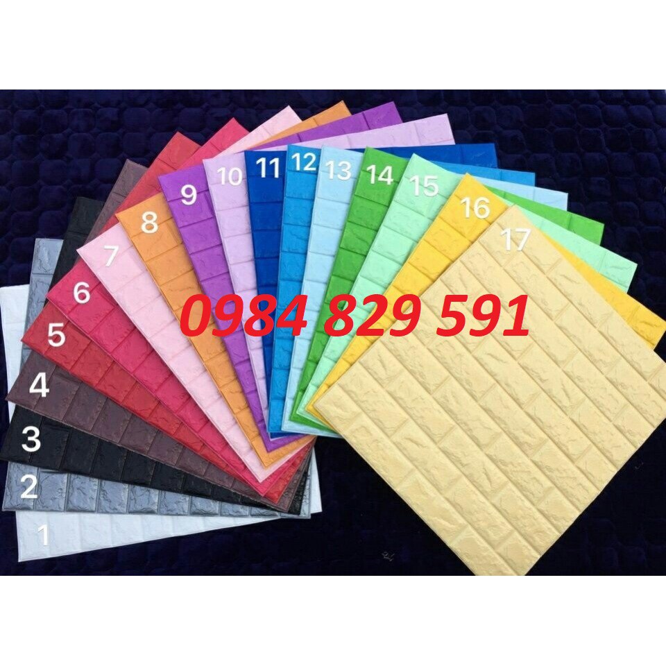 Siêu Rẻ_Tấm Xốp Dán Tường 3D Vân Gạch, Kích Thước 70x77cm, Hàng đẹp