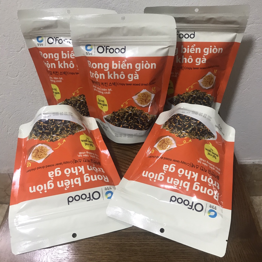 Combo 3 rong biển trộn cơm Ofood, rong biển ăn liền vị khô gà 30g