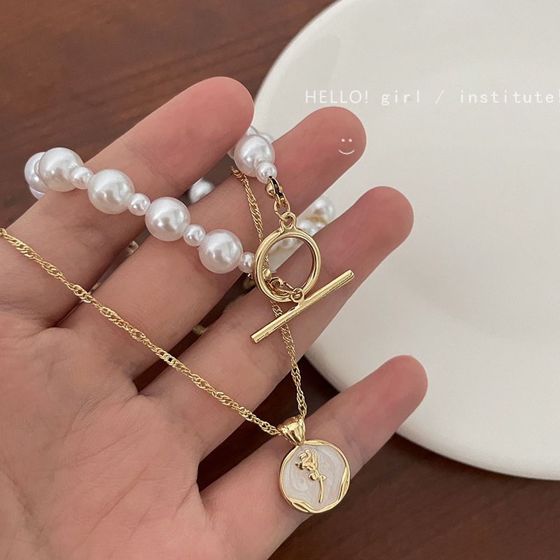 Set 2 Vòng Cổ Choker Đính Hạt Ngọc Trai Thời Trang Cho Nữ