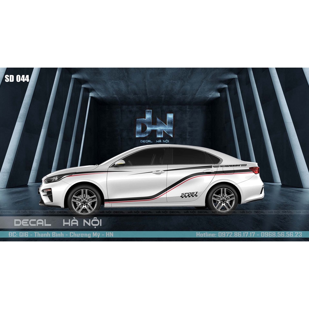 Decal dán sườn trang trí xe hơi - Tem dán sườn oto dòng sedan