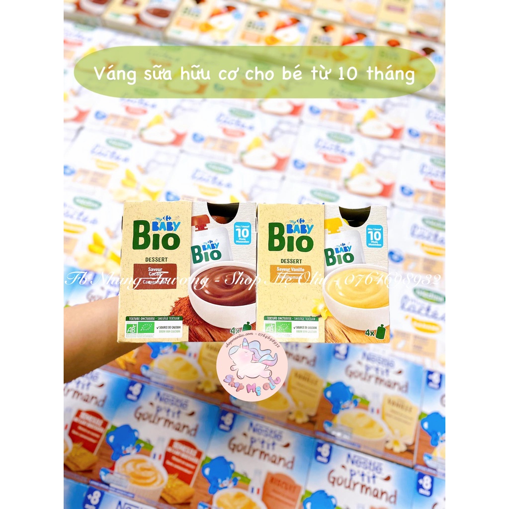 Váng sữa hữu cơ BabyBio Carrefour dạng túi cho bé từ 10 tháng tuổi
