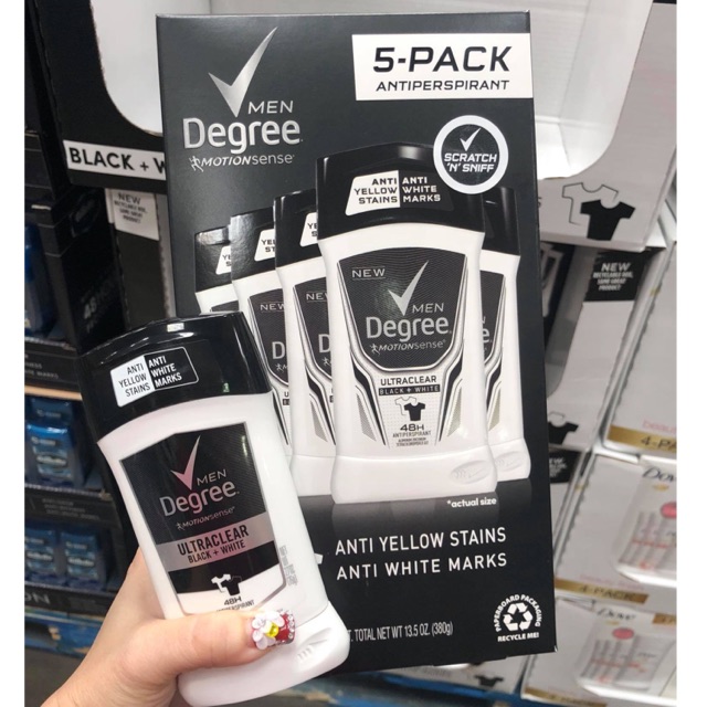 Sáp lăn khử mùi Degree Men Ultraclear Black+White 74g của Mỹ