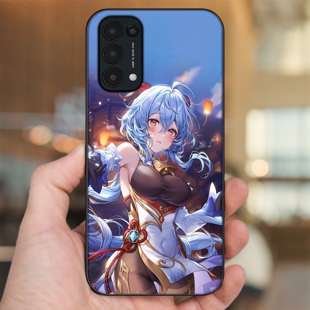 Ốp lưng Oppo Reno 5 viền đen in hình Ganyu Genshin Impact