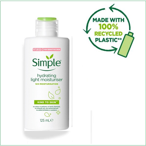 Kem Dưỡng Ẩm Cho Da Dầu Simple Kind To Skin Hydrating Light Moisturiser 125ml [Mẫu mới]