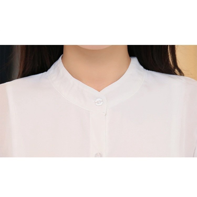 Áo Sơ Mi Nữ Hàn Quốc Cổ Trụ Chữ V Form Rộng Đi Làm Đi Chơi Thoải Mái ulzzang Sm19