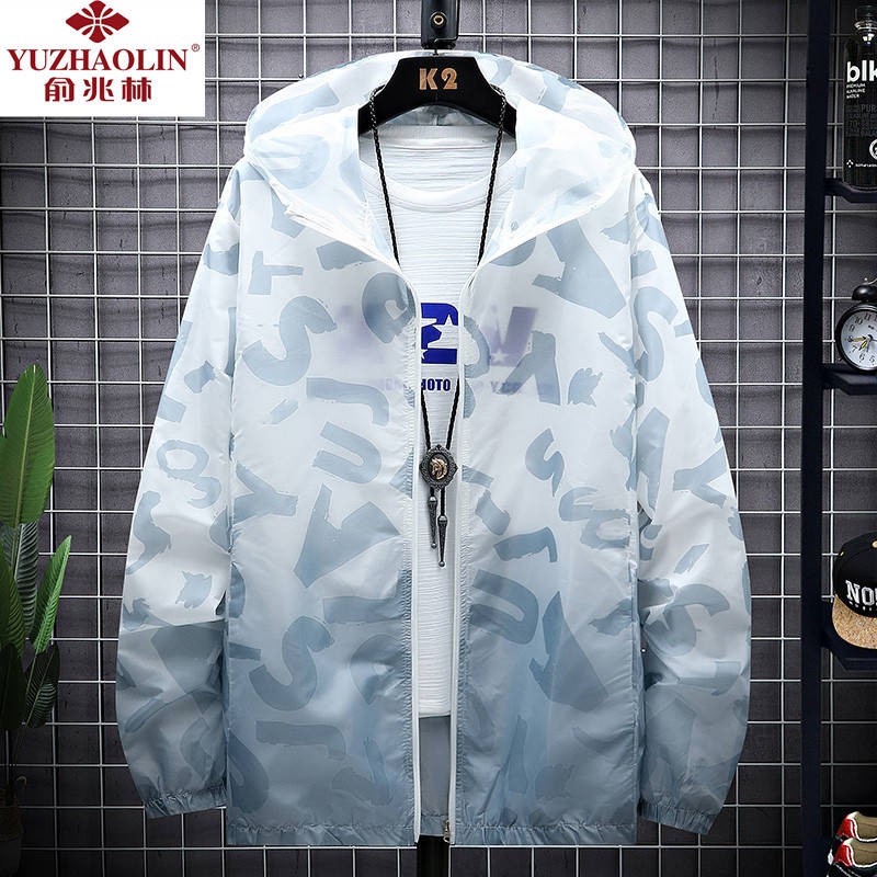 Yu Zhaolin's new gradient printing sunscreen men and women couple model sunscreen clothing Korean version of the loose trend skin clothing male