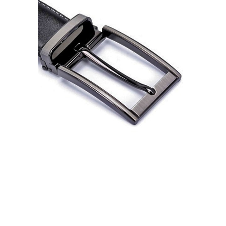 Dây nịt nam Huy Hoàng viền chỉ 3,5P màu đen HP4129