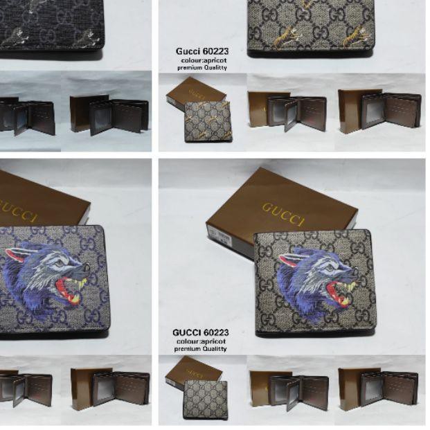 Ví Ngắn Gucci 60223 In Hình Sói / Hổ Cá Tính