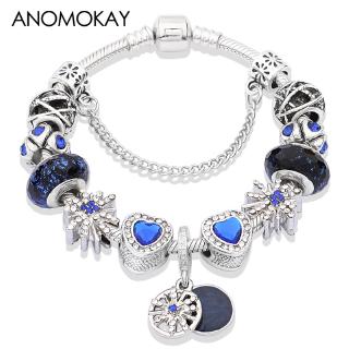 Vòng tay chuỗi hạt đá xanh hình mặt trăng và ngôi sao