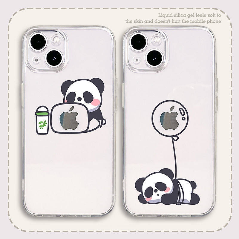 Creative Panda Phone Case Iphone12 Apple 13pro Max All-Inclusive 11 Transparent X Soft XR Case 7/8Plus ZsQe