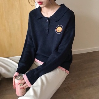 ORDER Áo len cún con, áo len vintage , áo polo len dễ thương 2 màu