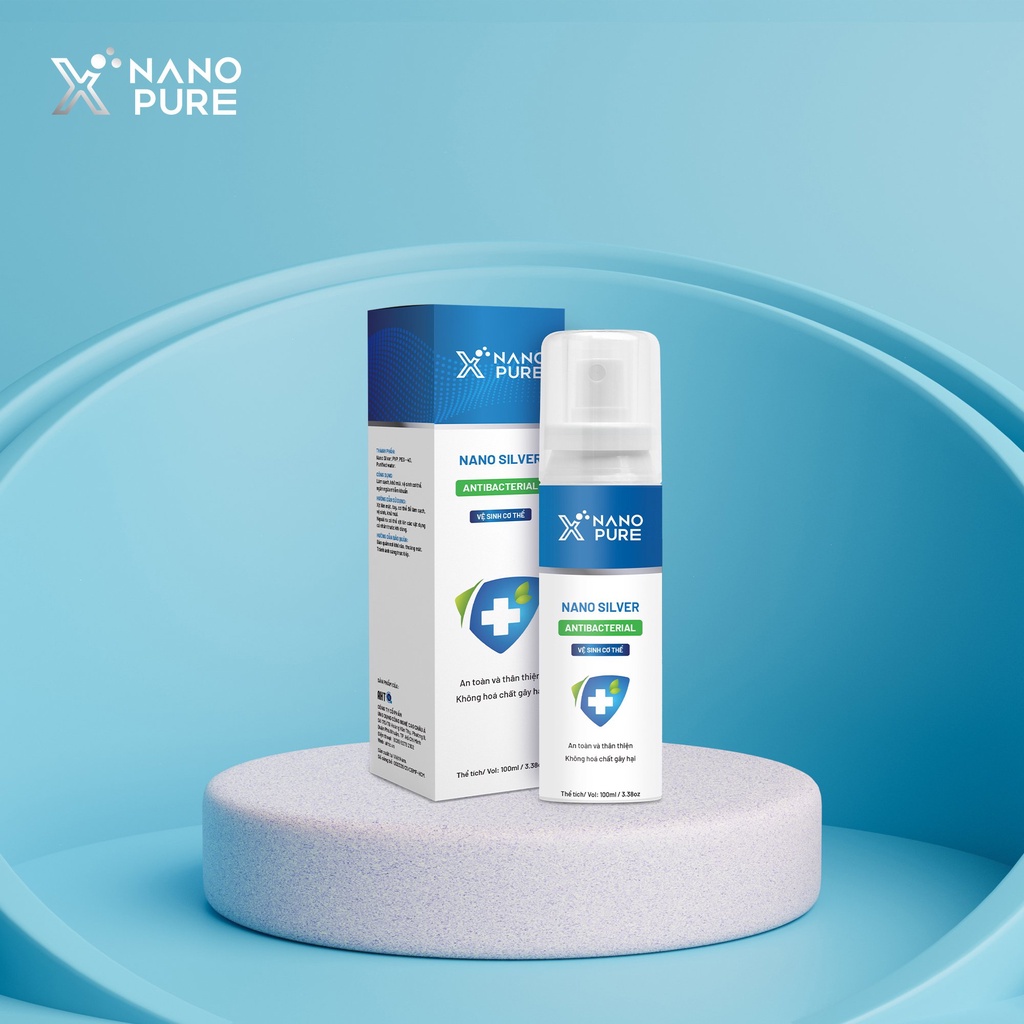 CHAI XỊT NANO BẠC KHỬ MÙI HÔI NÁCH, KHỬ MÙI CƠ THỂ NANO XPURE AHT CORP 100ML-XỊT KHỬ MÙI VỆ SINH CƠ THỂ