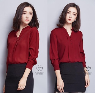 ÁO SƠ MI ĐỎ NẸP ĐÔI ĐÍNH NÚT HN3156