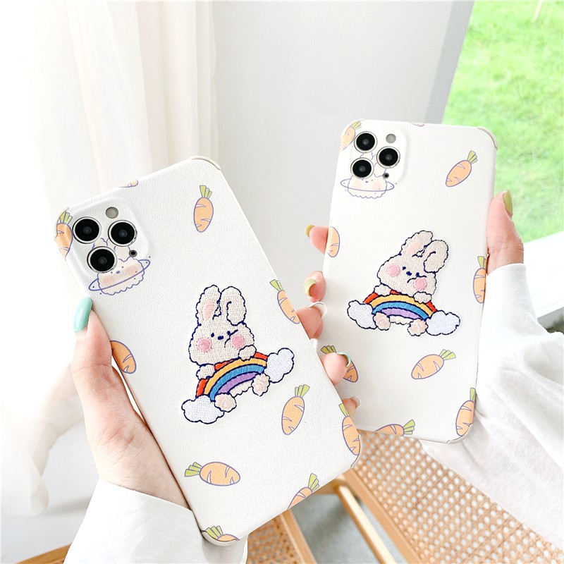 Ốp lưng iphone Sad Rabbit thêu viền chống va đập 5/5s/6/6plus/6s/6splus/7/7plus/8/8plus/x/xs/11/12/pro/max/plus/promax