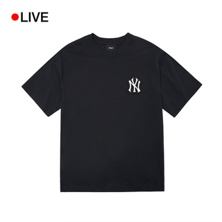Mlb - áo thun cotton unisex basic logo new york yankees