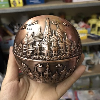 Gạt tàn thuốc lá Tròn Ốc mạ đồng giả cổ.