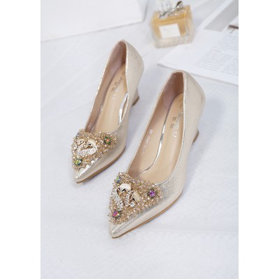 Giày đế xuồng mặt đá lấp lánh  gót cao 5p và 8p bền đẹp êm chân size 33/40   0