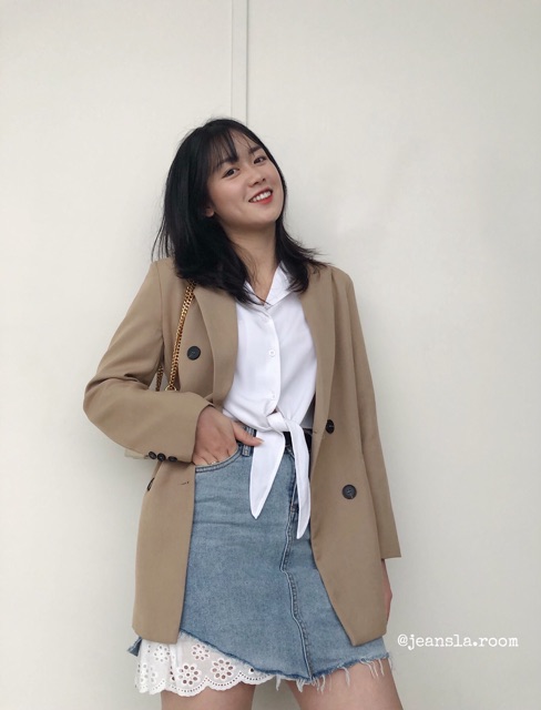 [#VJL3] Chân váy JEANSLA Chữ A Xanh nhạt phối ren Sang chảnh Độc - Lạ | BigBuy360 - bigbuy360.vn