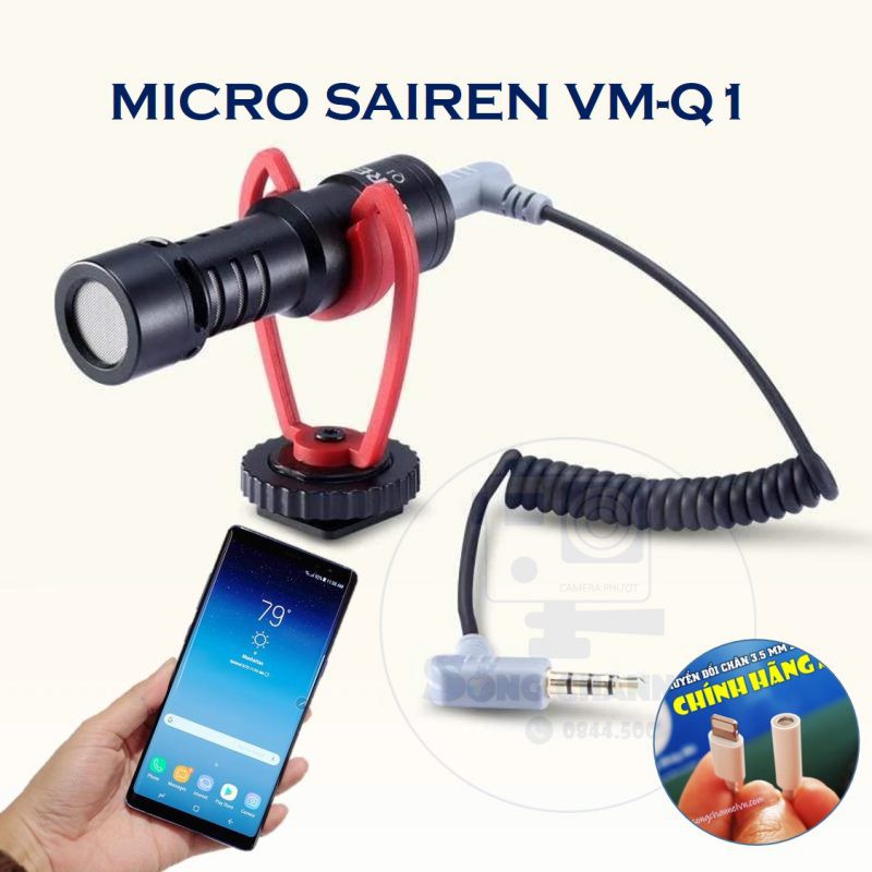 [CHÍNH HÃNG] Micro Thu Âm Sairen VM-Q1 Vlog - Míc Thu Âm Đinh Hướng