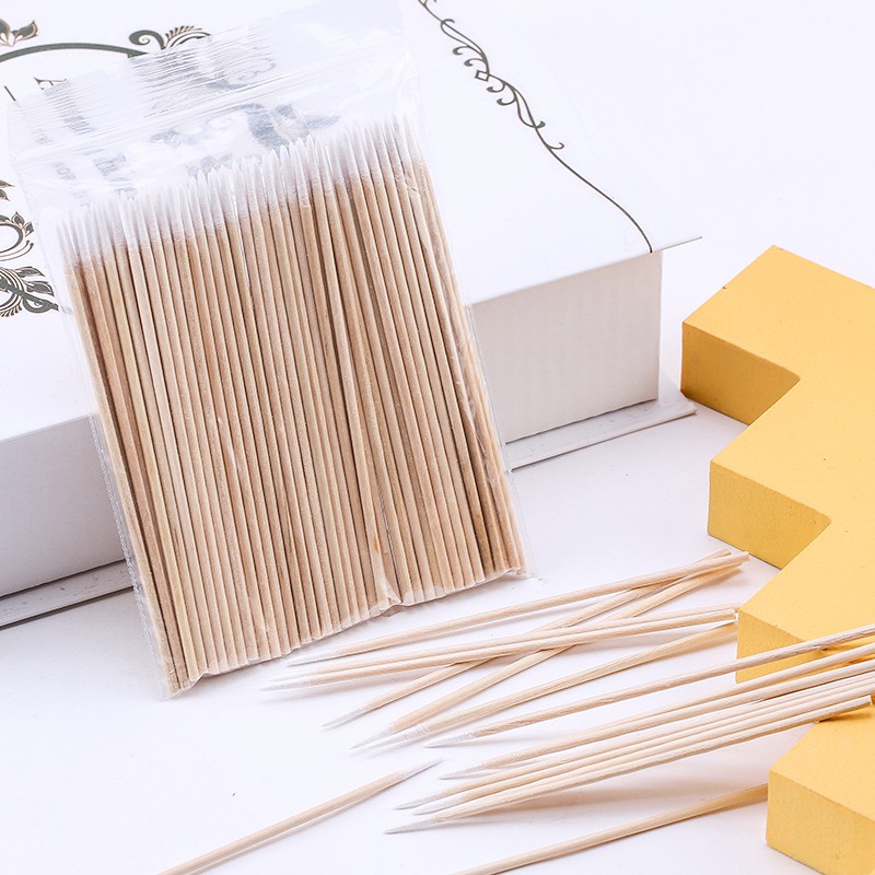 Tăm Bông Cotton Cán Gỗ Dùng Để Tẩy Sơn Móng Tay